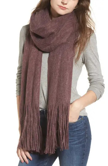Women's Free People Kolby Brushed Scarf, Size One Size - Red | Nordstrom
