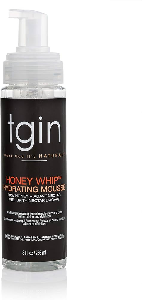 tgin Honey Whip Hydrating Mousse for Natural, Dry, Curly, and Damaged Hair - 8 Oz | Amazon (US)