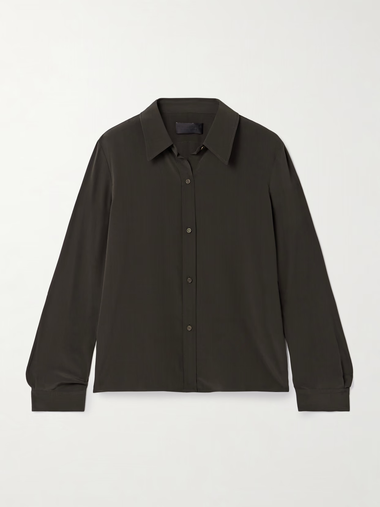 Nili Lotan - Simone Silk-crepe Shirt - Brown | NET-A-PORTER (US)