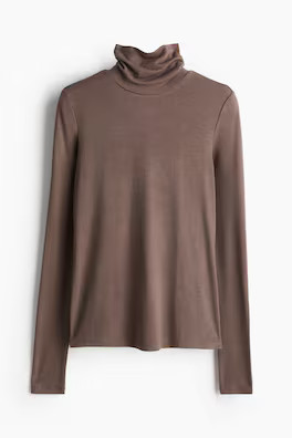 Shirt mit Turtleneck aus Pima-Baumwolle | H&M (DE, AT, CH, NL, FI)
