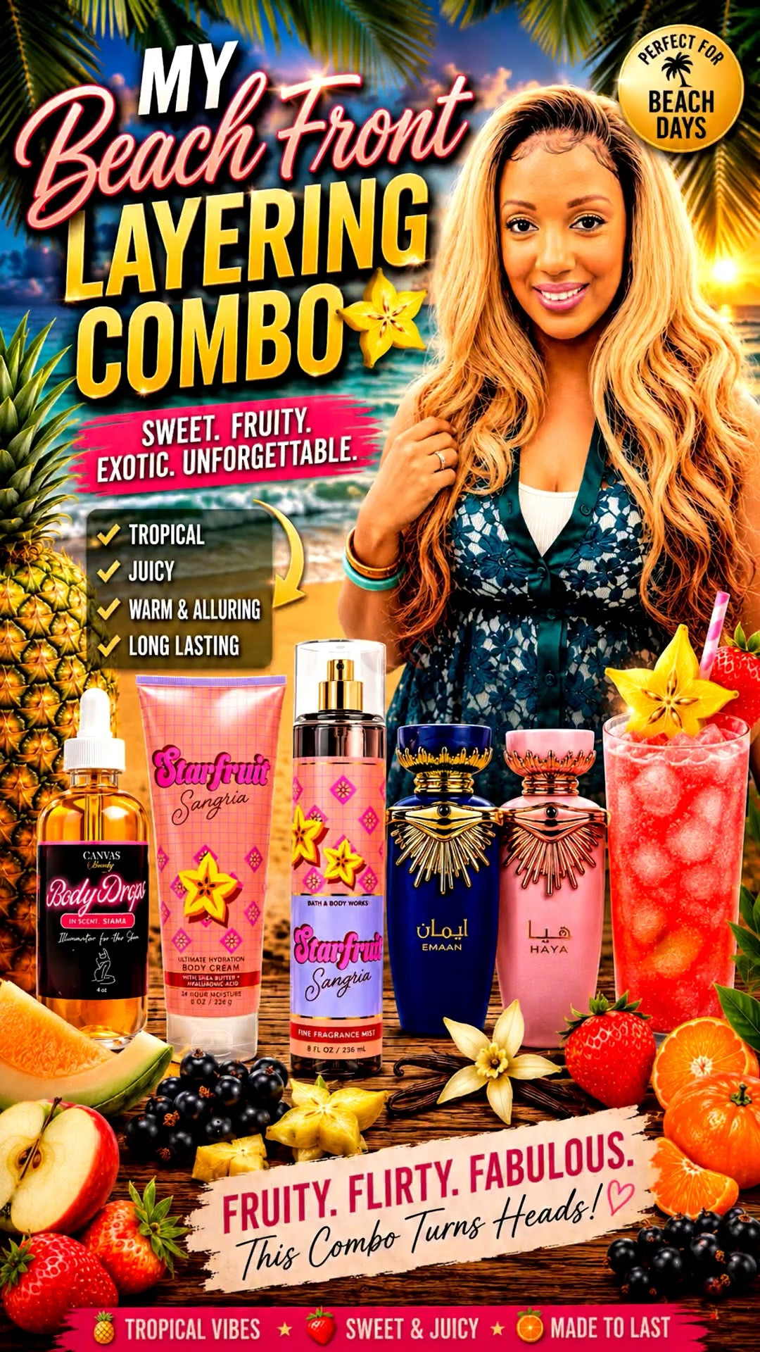 🏖️ Beachfront Layering Combo | Tropical, Fruity & Long-Lasting Summer Scent #LTKBeauty #PerfumeLayering #SummerFragrance #AffordableLuxury #FragranceFinds

#LTKdayinmylife #LTKSaleAlert #LTKBeauty