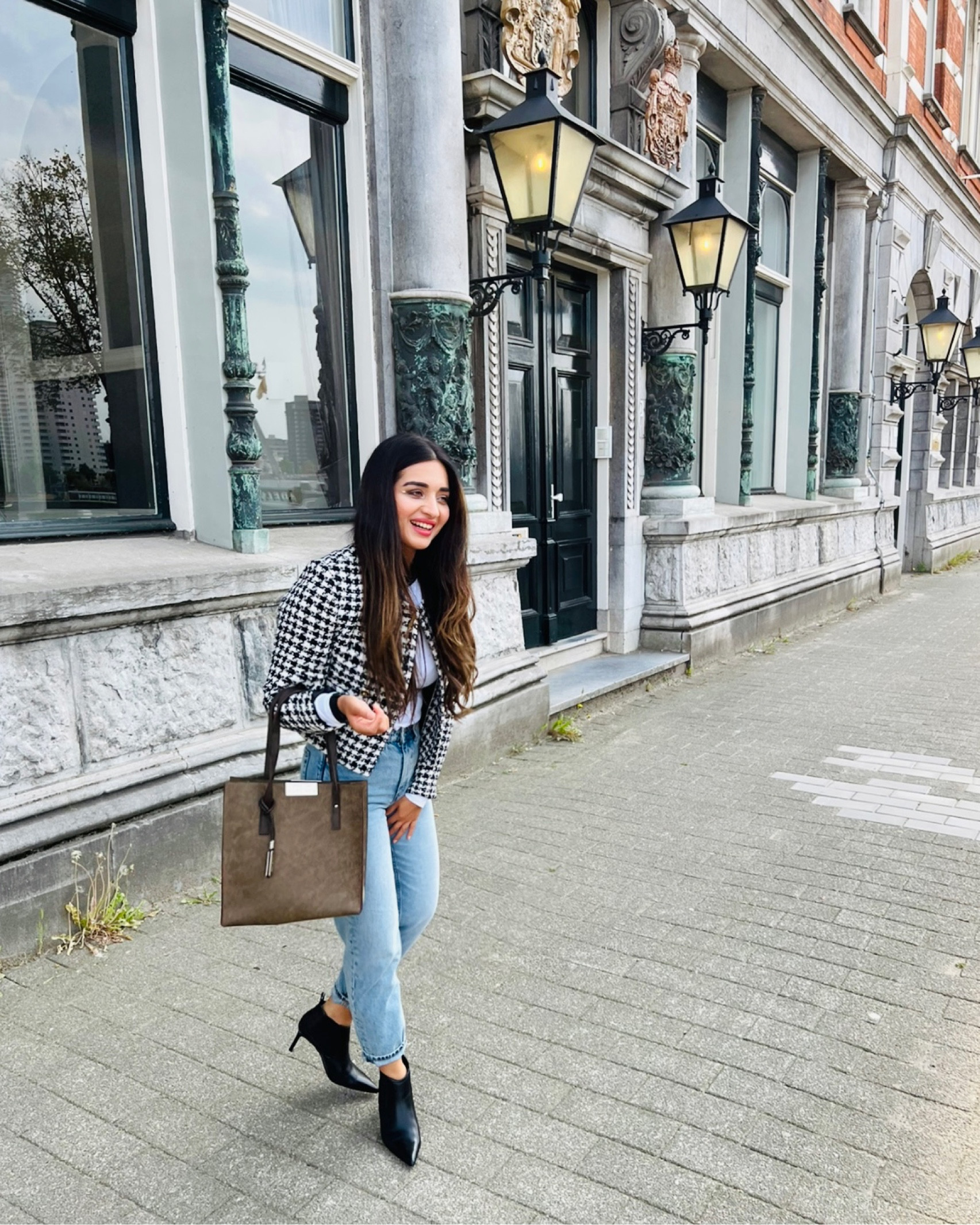 Mango jacket with mom jeans 

#LTKunder100 #LTKbaby