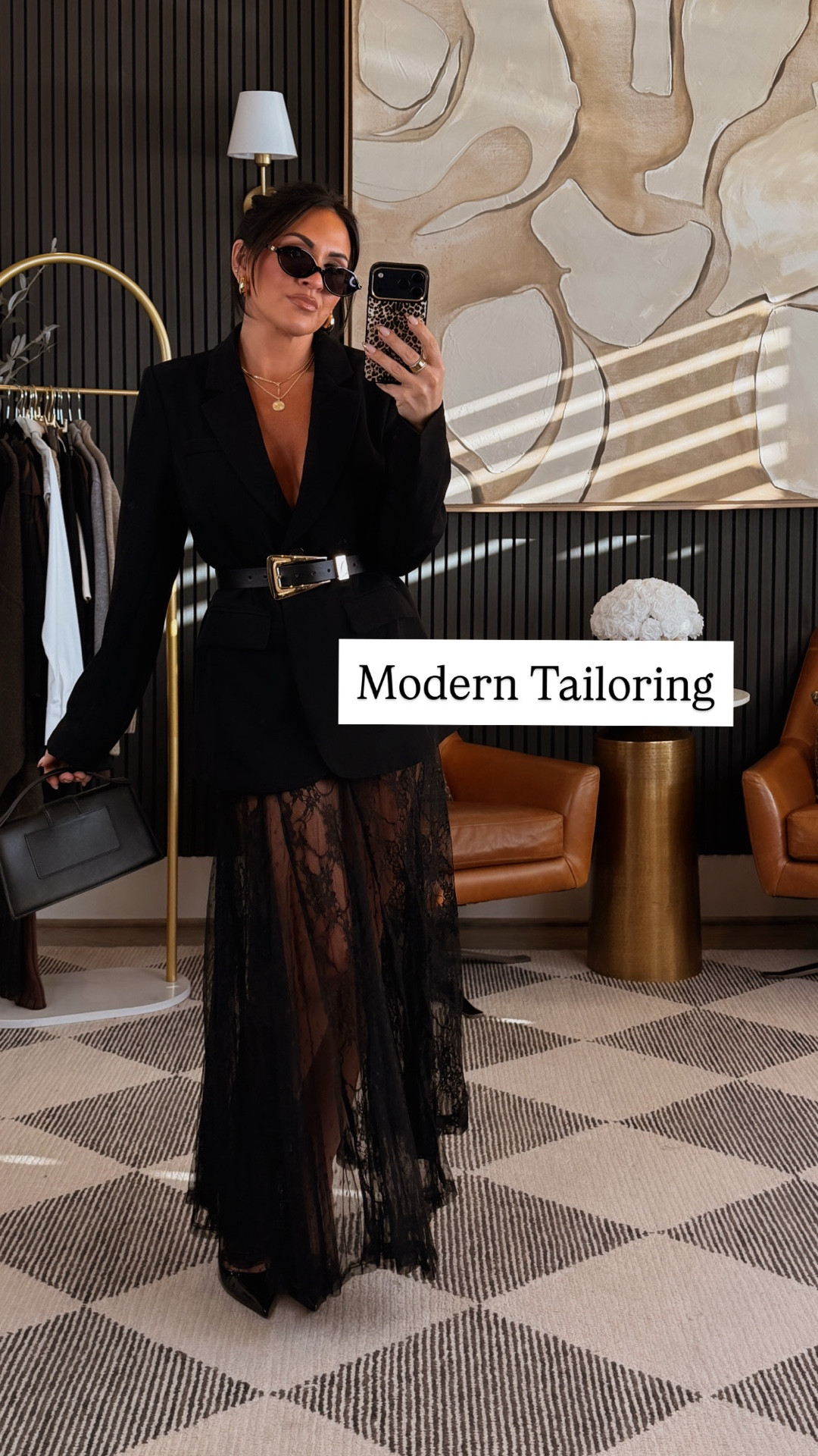 Besties… this is how you do power dressing with personality. 🖤

Structured blazer cinched at the waist, sheer lace skirt peeking through, sleek heels, and a classic bag to finish it off.

It’s confident.
It’s feminine.
It’s that outfit you put on when you want to feel like her.

Tell me… would you wear this for date night, dinner, or a night out? 👀

(5’2” • 130 lbs • 25” waist • 34DD • wearing a small in everything 

#fashioninspo #chicstyle #over40fashion #petitefashion #styleinspo