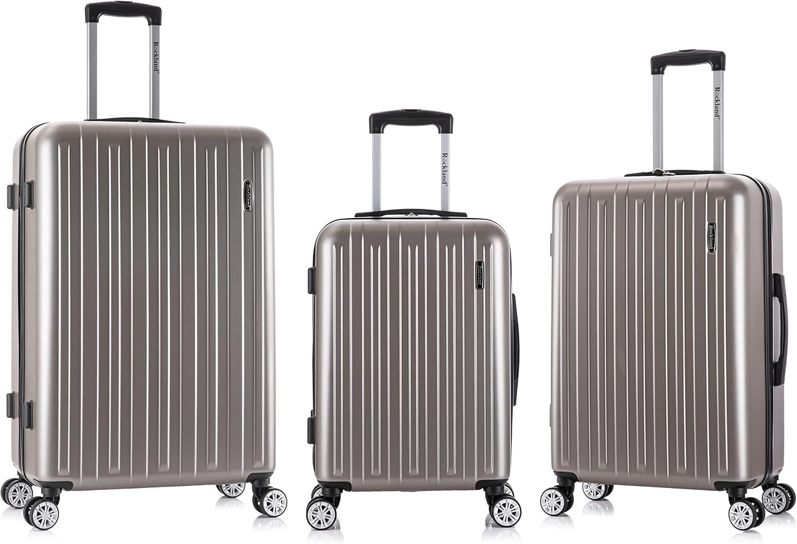 Rockland Paris Hardside Luggage with Spinner Wheels, Silver, 3-Piece Set (20/24/28) | Amazon (US)