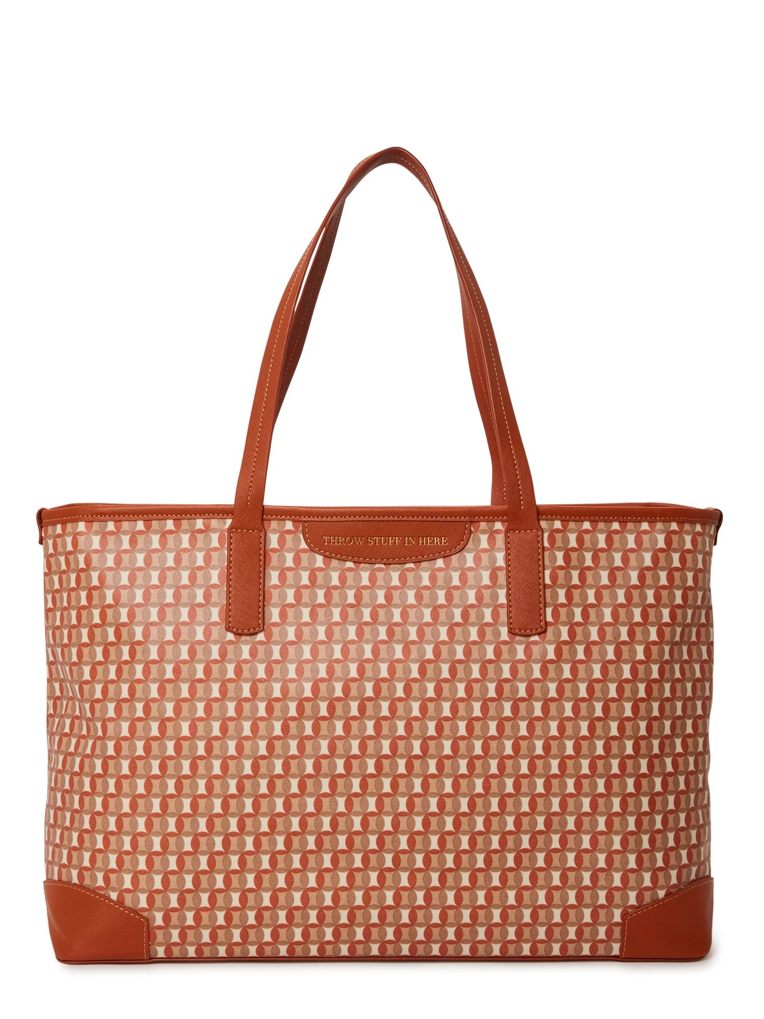 Time and Tru Women's Sustainable Signature Tote Pouch - Walmart.com | Walmart (US)