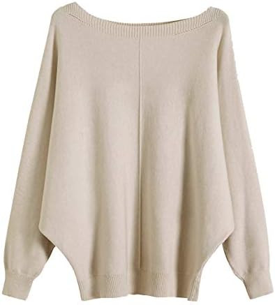 GABERLY Boat Neck Batwing Sleeves Dolman Knitted Sweaters and Pullovers Tops for Women | Amazon (US)