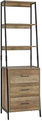 HOMECHO Storage Cabinet, Ladder Shelf with Fabric Drawers, 3 Tier Open Shelves, Accent Ladder Boo... | Amazon (US)