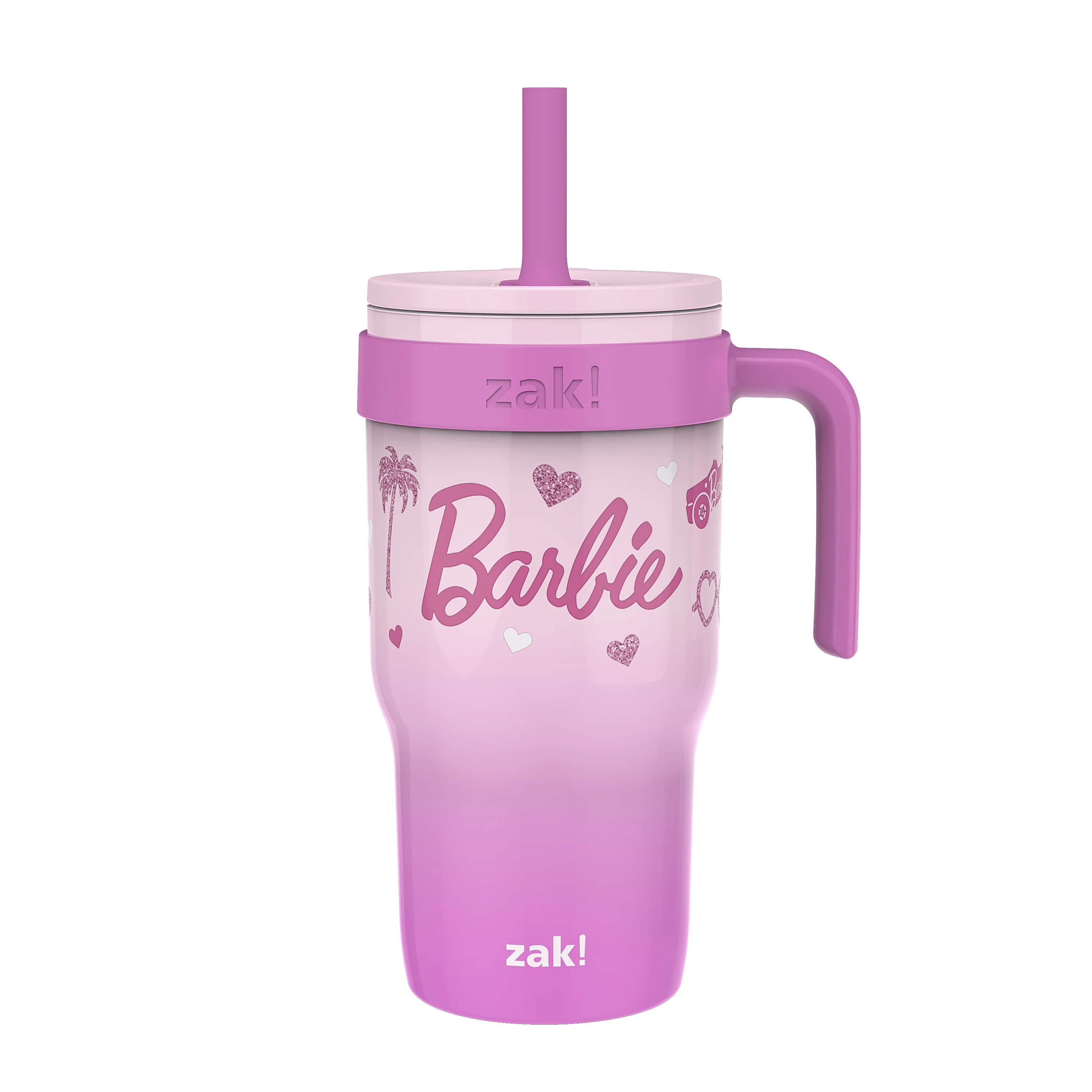 Zak Designs 18oz Barbie Kids Straw Handle Tumbler, Stainless Steel Vacuum Insulated Cruiser Tumbl... | Walmart (US)