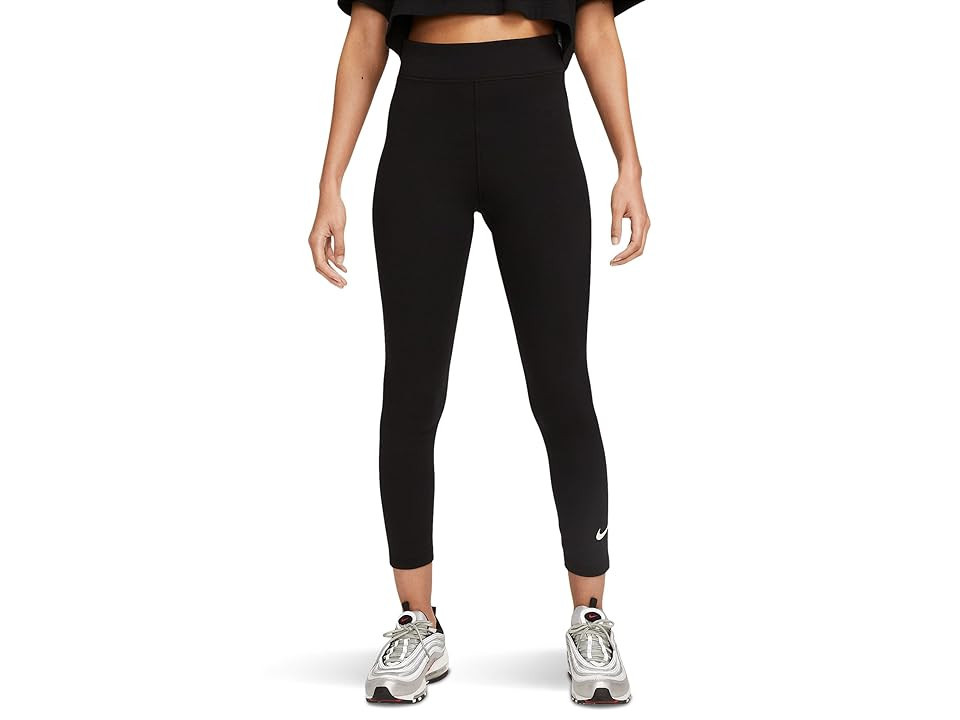 Nike Sportswear Classic High-Waisted 7/8 Leggings Women's Workout Black/Sail : XL (US 16-18), Cotton/Polyester/Spandex | Zappos