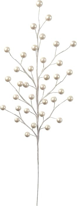 Larksilk 17" Pearl White Berry Stem Picks - 12-Pack Decorative Sprays for Weddings, Christmas Tre... | Amazon (US)