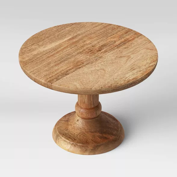 10" x 7.5" Turned Wood Serving Pedestal Natural - Threshold™ | Target