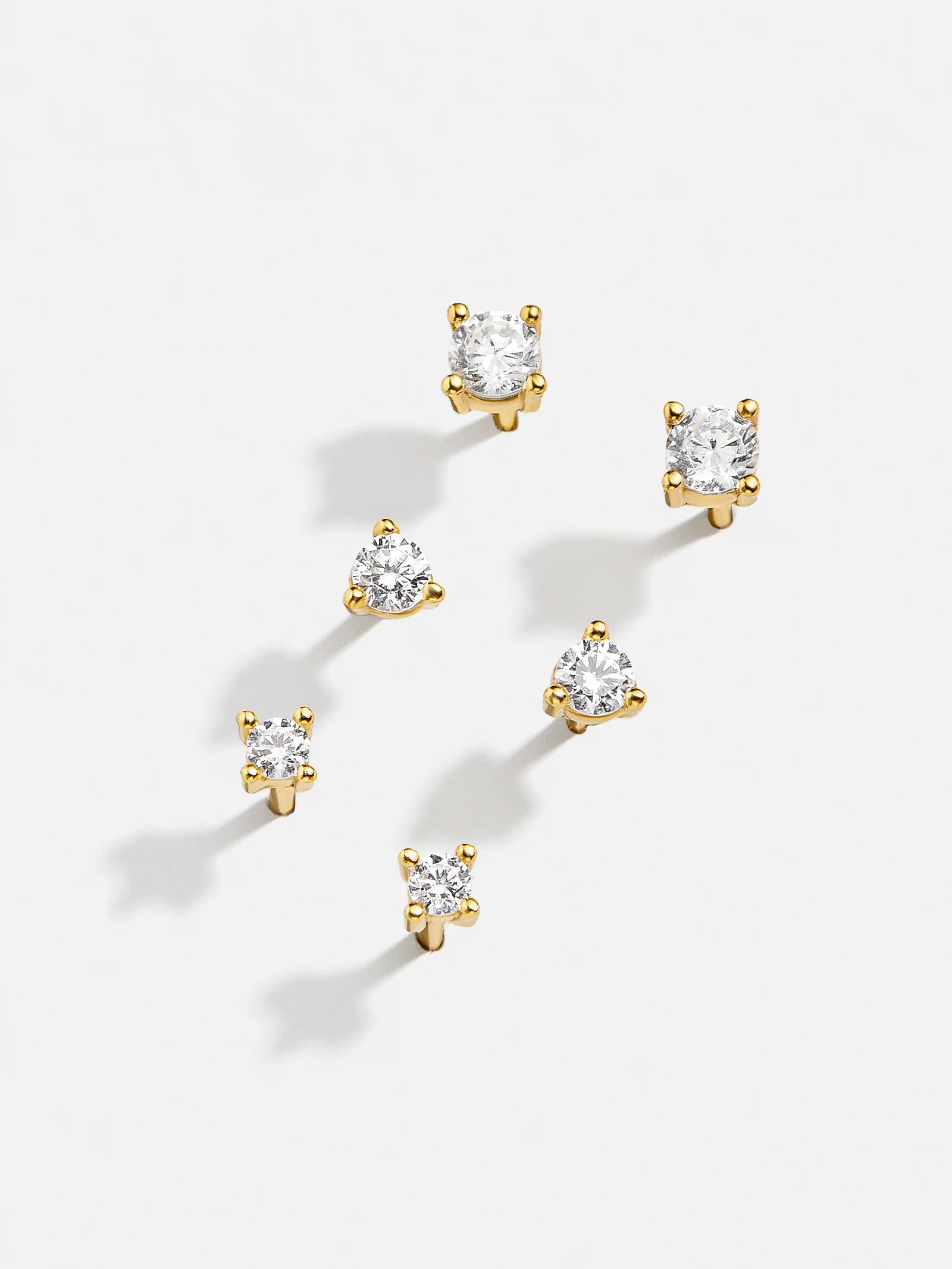 Linnea 18K Gold Earring Set - Clear/Gold | BaubleBar (US)