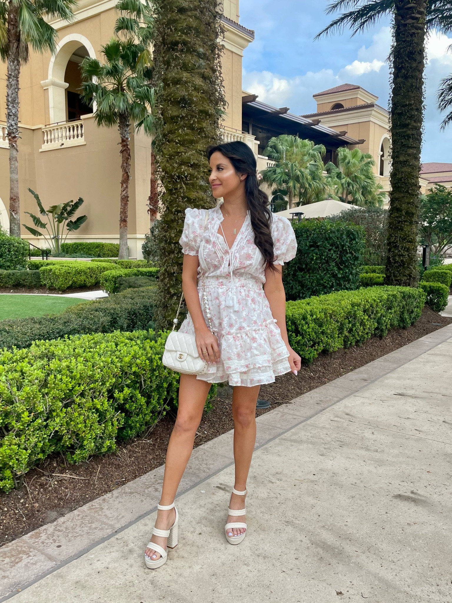 Red dress loveshackfancy mini dress dupe 
Floral
Dress
Platform heels 


#LTKtravel #LTKunder100 #LTKSeasonal