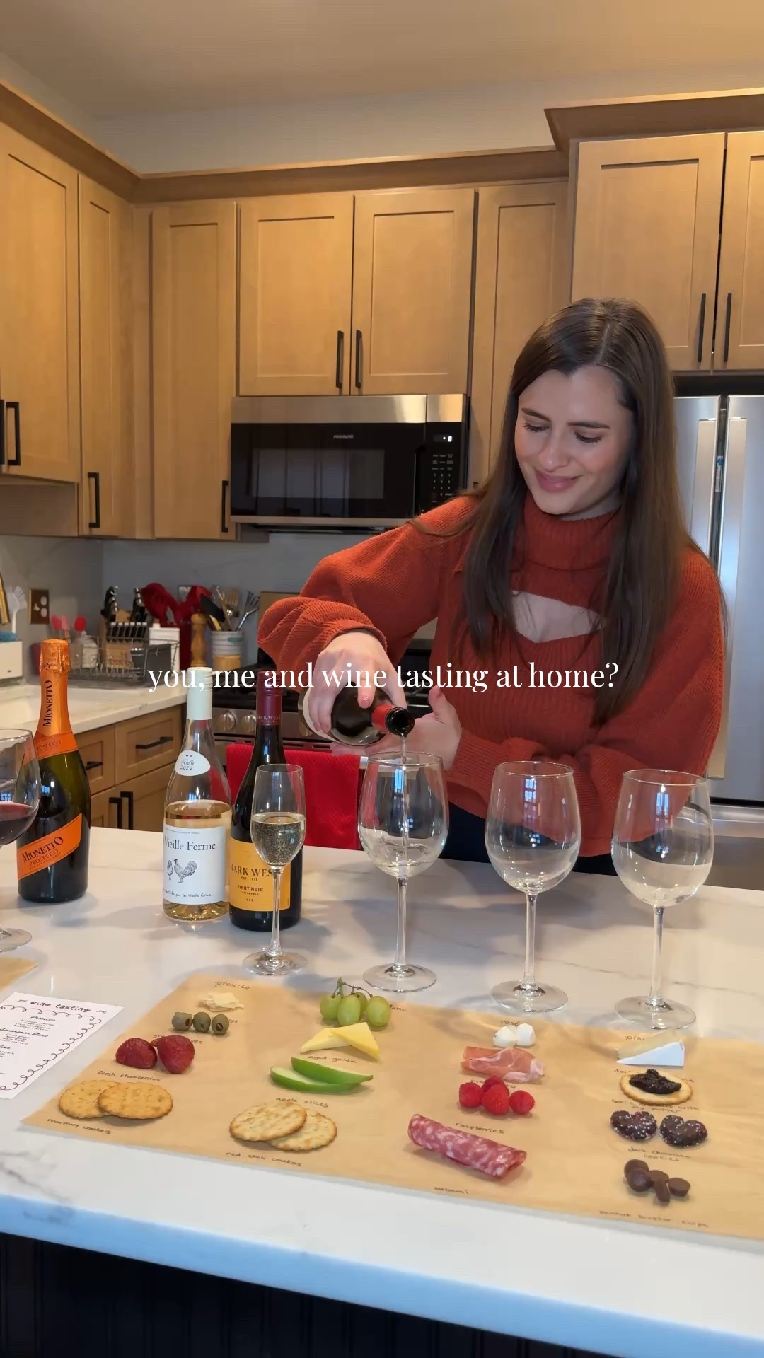 Instead of going out for date night I hosted a wine tasting at home. This was so easy to do and I made a menu and a spread with parchment paper and a sharpie. Would be great for Valentine’s Day at home on a budget 

#LTKValentine
