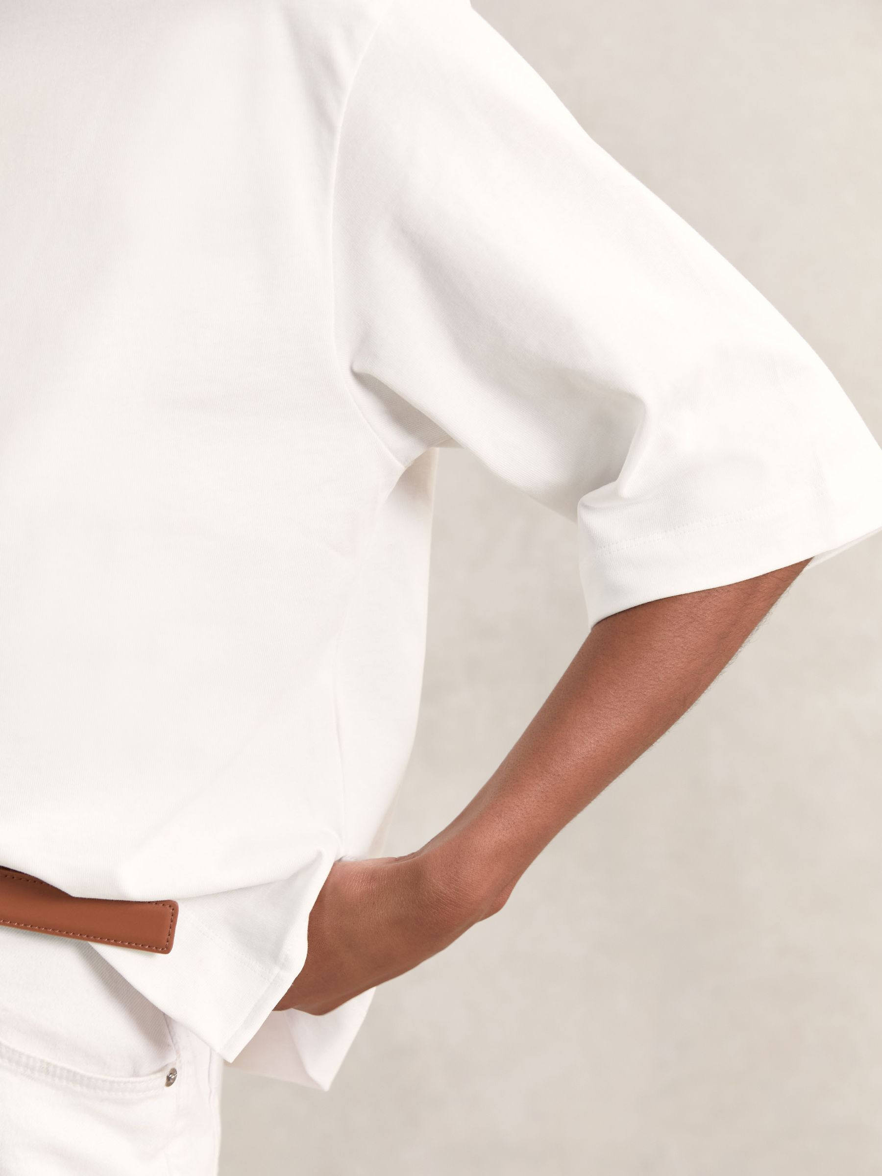 Reiss Oversized Cotton Crew Neck T-Shirt in White | REISS | Reiss US
