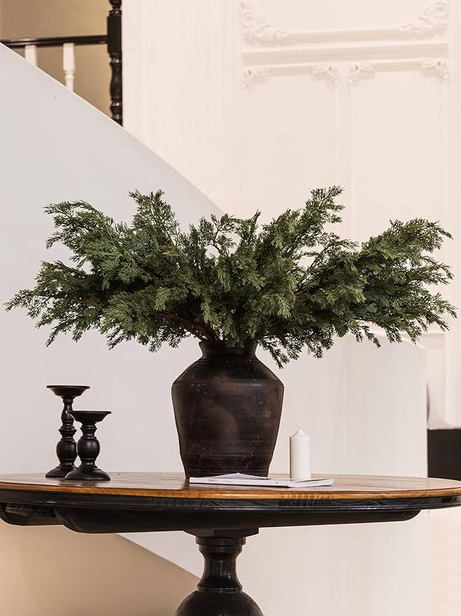 MISSPIN 10 Pcs 31 Inches Christmas Cedar Branches, Artificial Christmas Cedar Branches DIY Crafts... | Amazon (US)