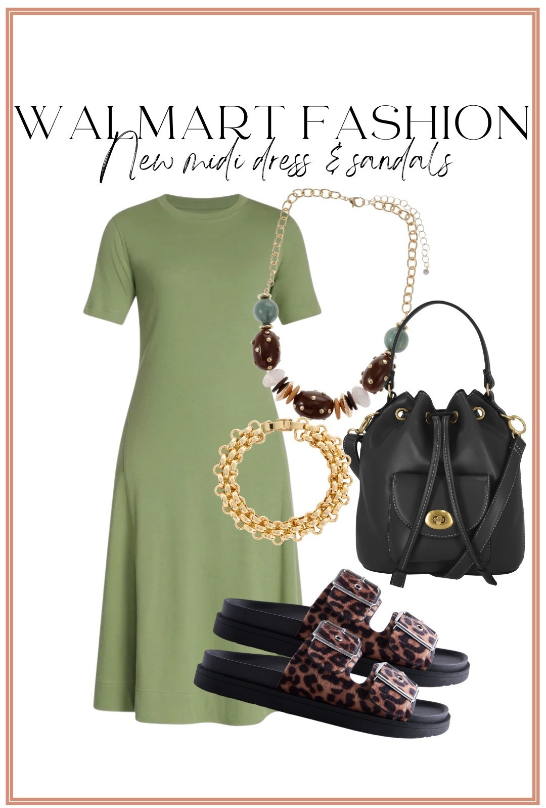 This new Walmart midi dress is one of those throw-on-and-go pieces you’ll wear on repeat! 💚 The flattering silhouette is perfect for everyday, vacation, errands, or dressing up for dinner. I paired it with the cutest leopard buckle sandals, a classic black bucket bag, layered gold bracelets, and a statement necklace for an elevated look that’s still incredibly affordable.

These new Walmart fashion arrivals are proving once again that you don’t have to spend a fortune to look polished and put together. Such good pieces for transitioning into late summer and early fall!

#walmartfashion #walmartfinds #walmartnewarrivals #mididress #everydaystyle #fallfashion #earlyfallstyle #affordablefashion #walmartstyle #styleinspo #fashionfinds #casualchic #transitionalstyle #budgetfriendlyfashion #outfitideas #dressstyle #accessories #ootd #falloutfitideas #everydayfashion

#LTKootd #LTKPetite