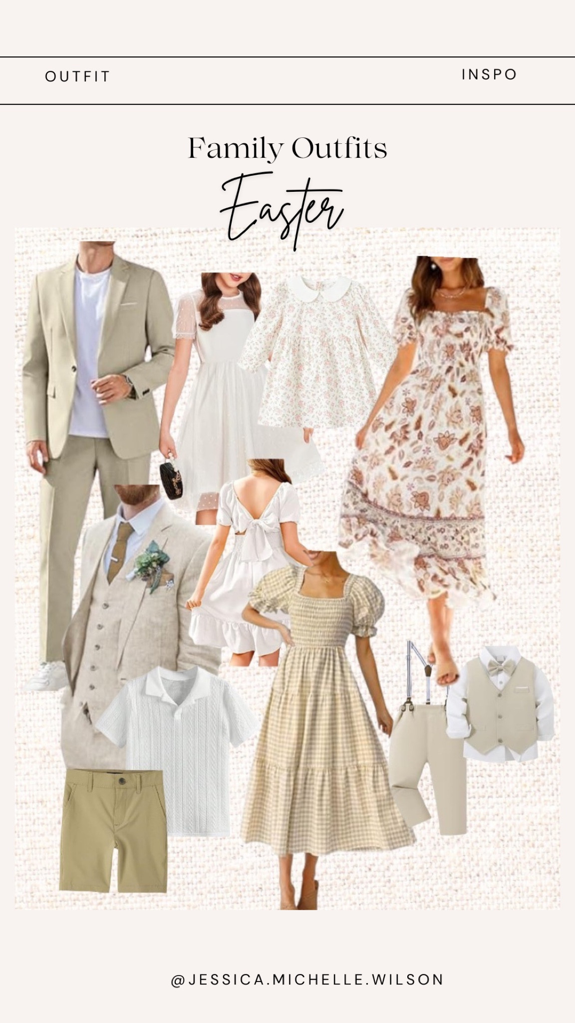 Light neutral Easter, Mother’s Day, and family portrait outfits for the family

Brown and white floral dress, khaki tan, and white dress, white dress, girls, white dress, toddler, khaki suit, boys, khaki suit, men’s khaki suit

#LTKKids #LTKFamily #LTKMens
