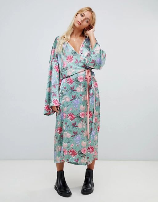 Glamorous floral satin maxi dress | ASOS US