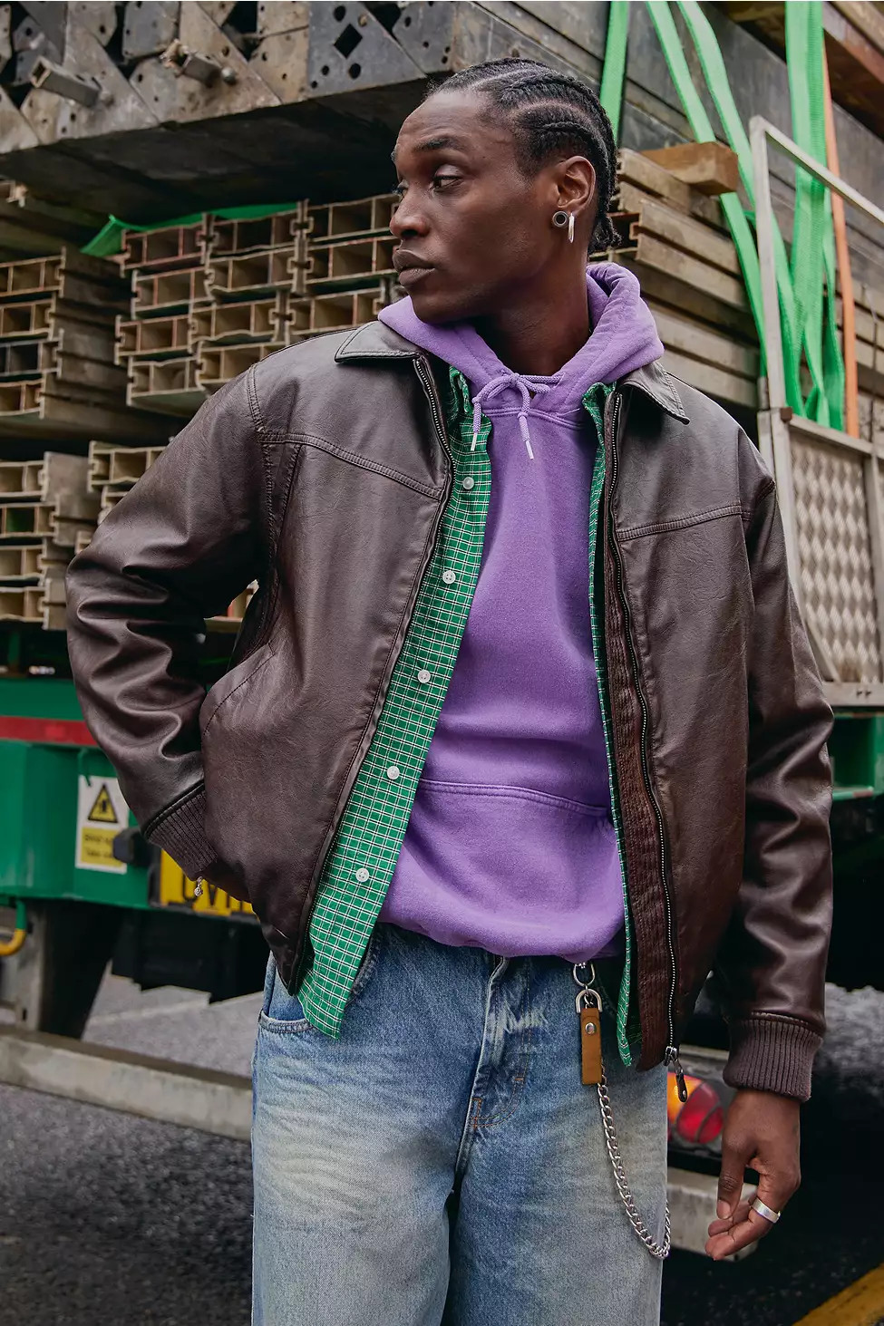 BDG Jerry Washed Brown Faux Leather Jacket - Brown S at Urban Outfitters | Urban Outfitters UK