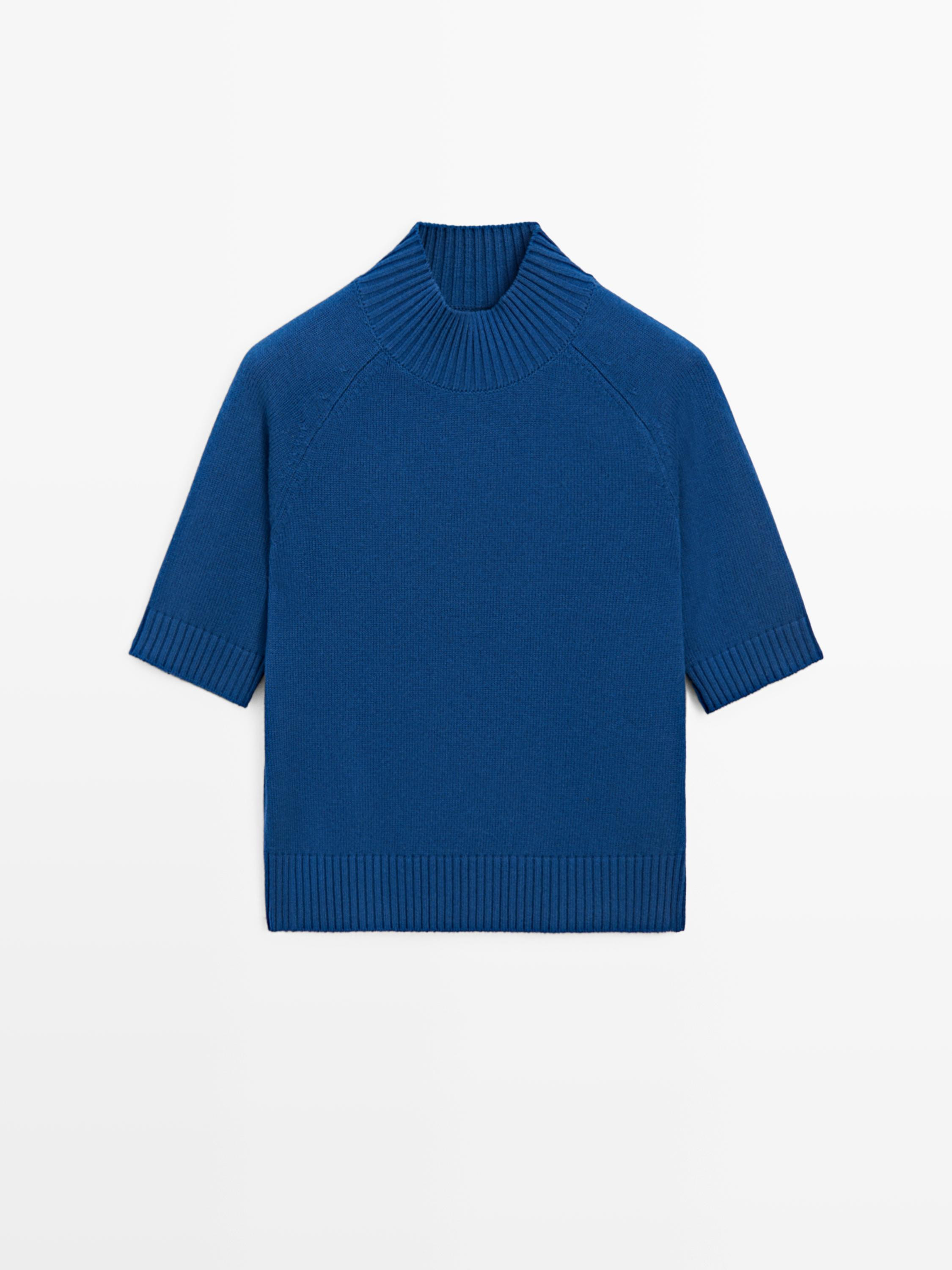 Cotton blend knit sweater | Massimo Dutti UK