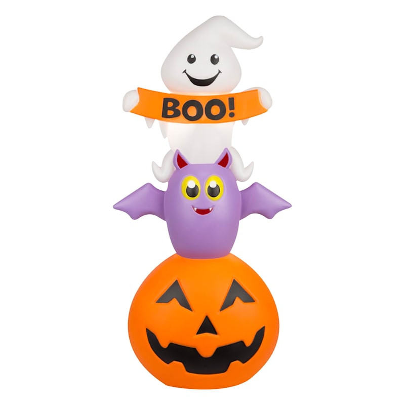 Tricky Treats Pre-Lit Halloween Character Stack Blow Mold, 24" | At Home