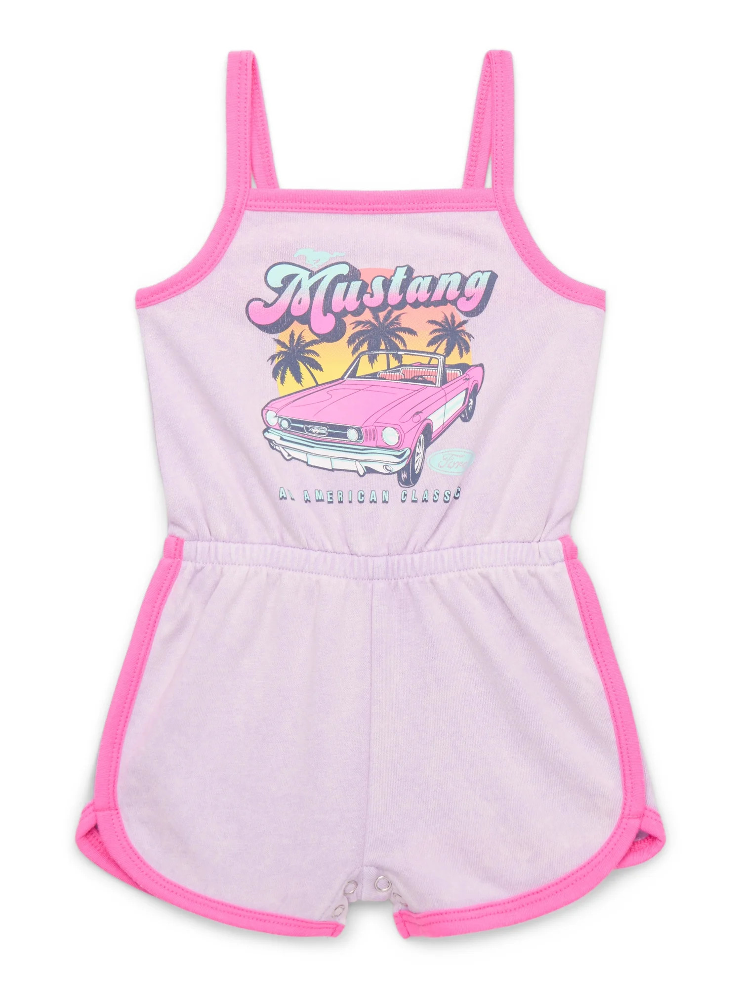 Mustang Toddler Girls Sleeveless Graphic Romper, Sizes 12M-5T | Walmart (US)