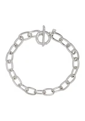 Robert Lee Morris Soho Silver Tone Textured Chain Collar Necklace | Belk