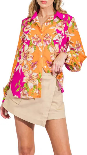 FLYING TOMATO Floral Print Button-Up Shirt | Nordstromrack | Nordstrom Rack