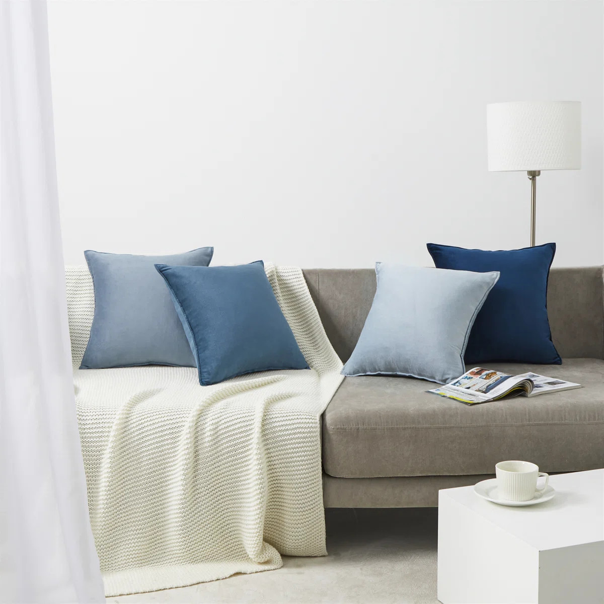 Square Velvet Gradient Pillow Cover Set Of 4 (Set of 4) | Wayfair North America