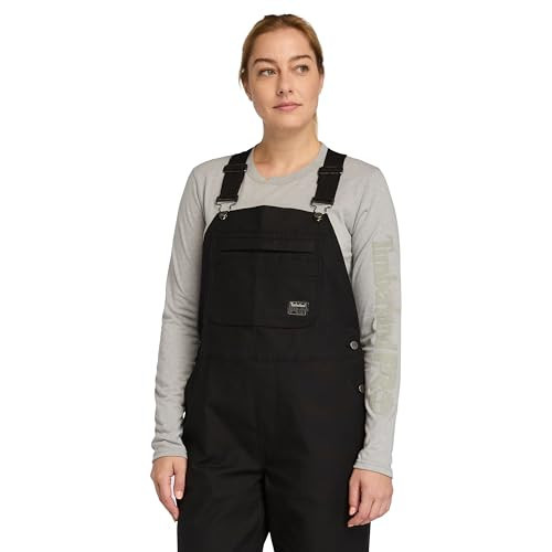 Timberland PRO Women's Gritflex Canvas Bib Overalls, Black, Large Tall | Amazon (US)