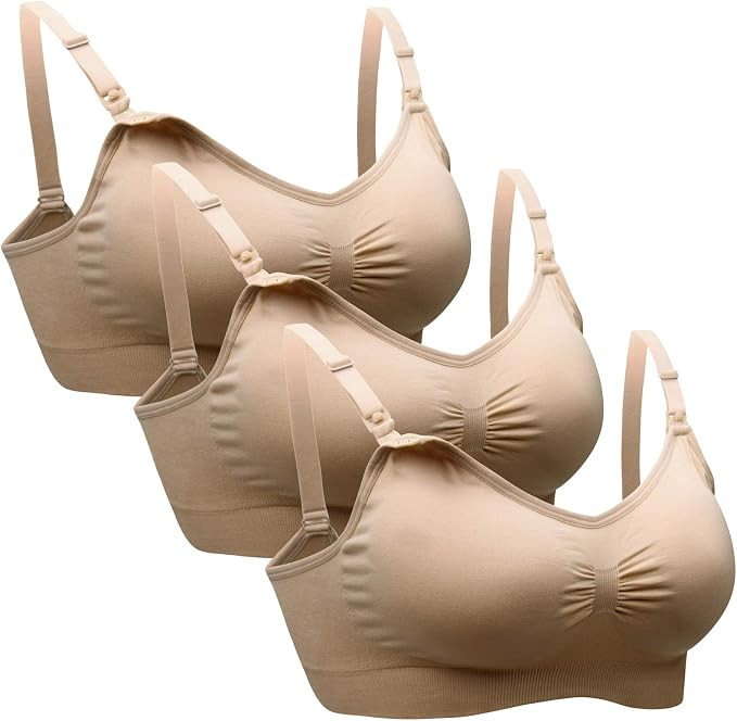 Daisity Womens Seamless Sleep Nursing Bra for Breastfeeding Clip Down Maternity Bras Pack of 3 | Amazon (US)