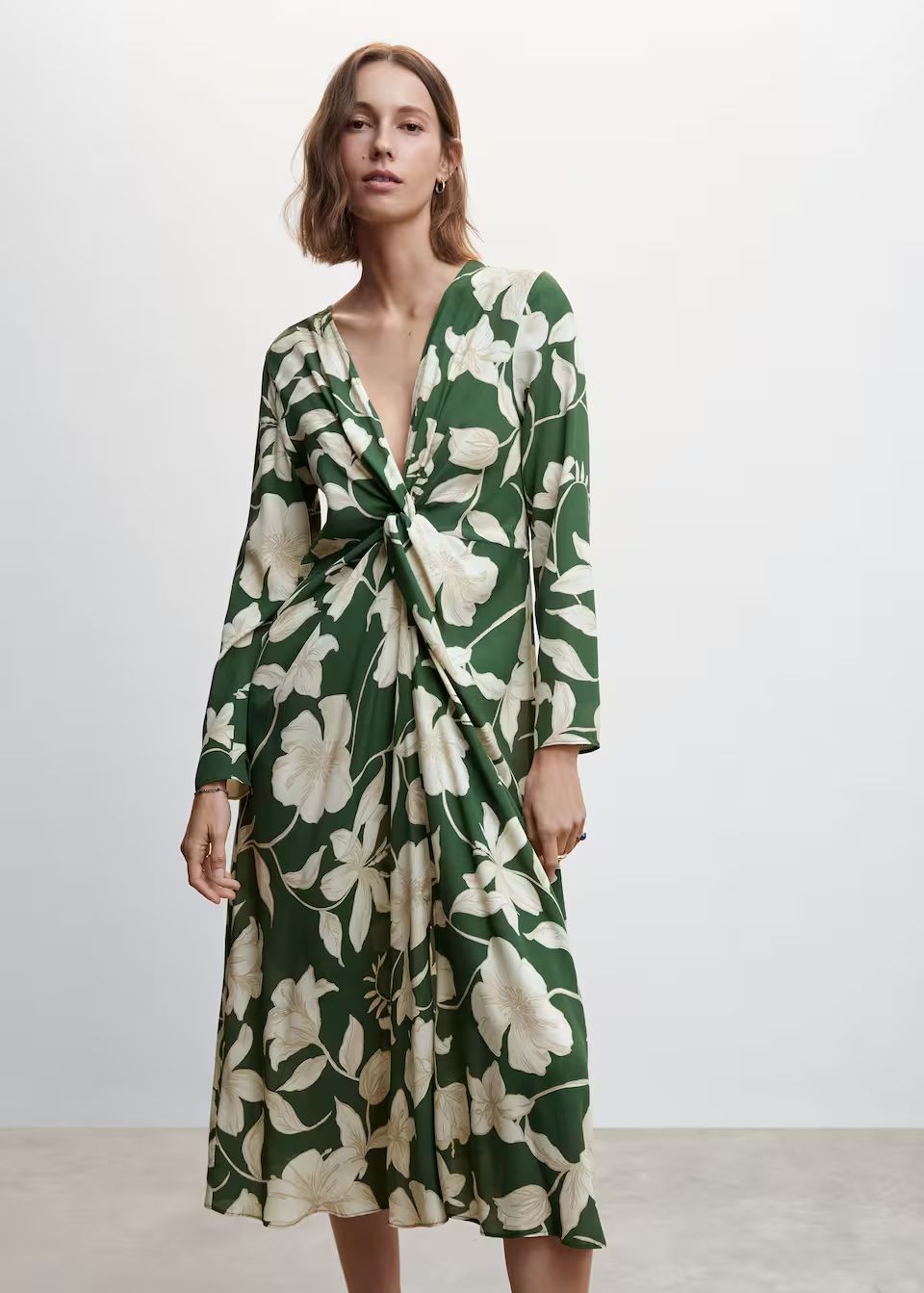 Satin floral dress | MANGO (US)