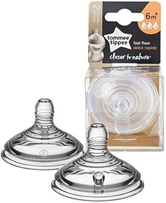 Tommee Tippee Closer to Nature Baby Bottle Feeding Nipple Replacement, Fast Flow, 6+ Months, Lev... | Amazon (US)