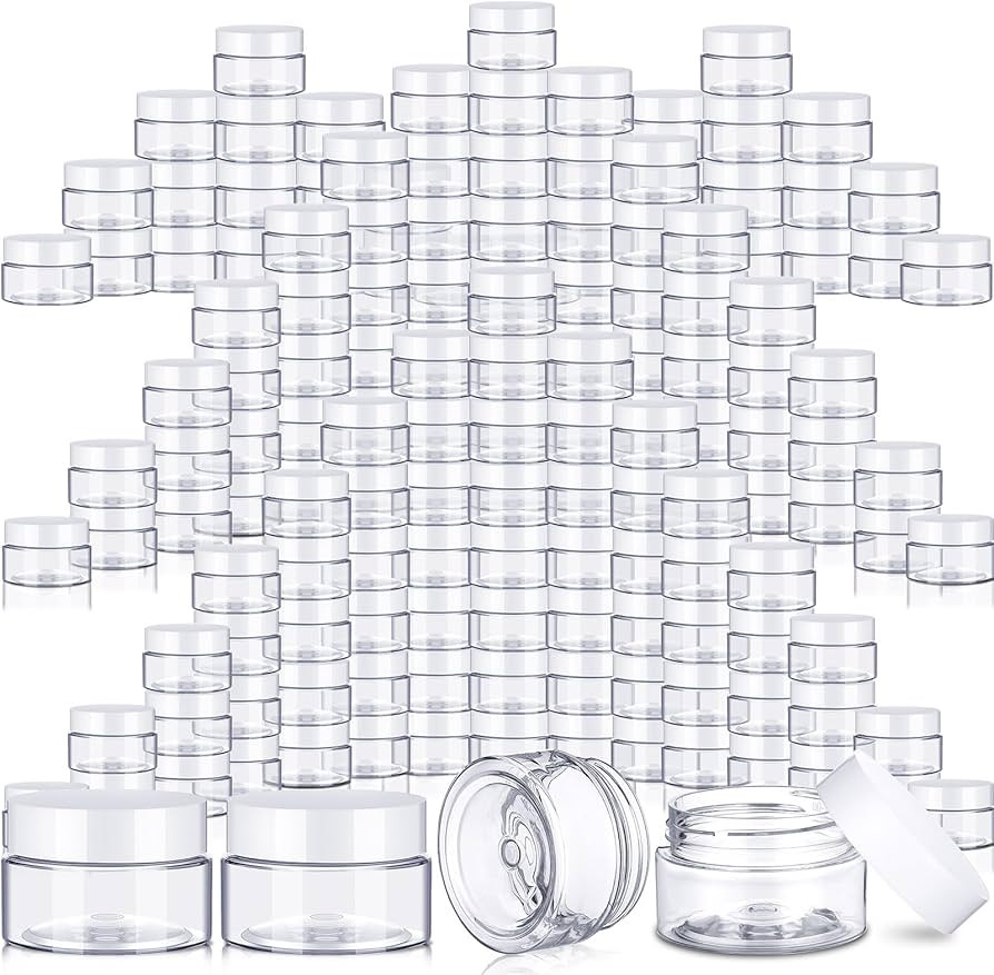 SATINIOR 100 Pcs Plastic Jars with Lids Small Containers Lids Wide Mouth Small Plastic Containers... | Amazon (US)