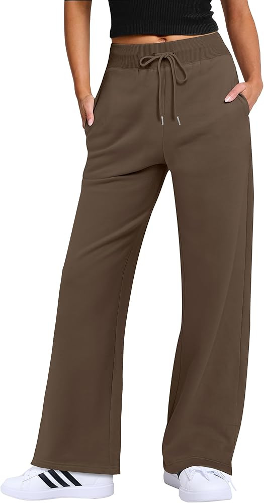 ANRABESS Women's Sweatpants Straight Leg High Waist Casual Drawstring Sweat Pants Workout Athleti... | Amazon (US)