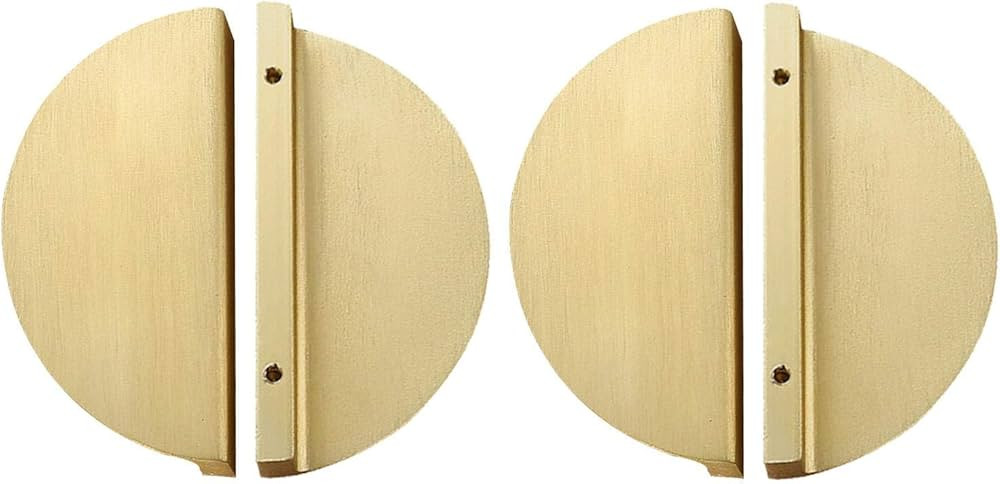 EMVANV 3.9inch Half Circle Moon Drawer Pull Handle, Brass Gold Semicircle Drawer Knob Pull Handle... | Amazon (US)