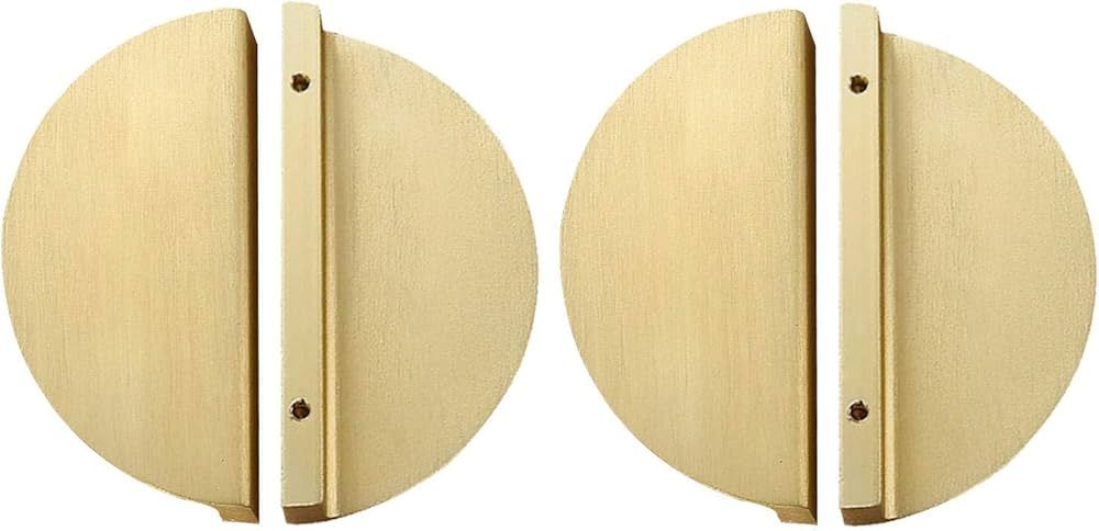 EMVANV 3.9inch Half Circle Moon Drawer Pull Handle, Brass Gold Semicircle Drawer Knob Pull Handle... | Amazon (US)