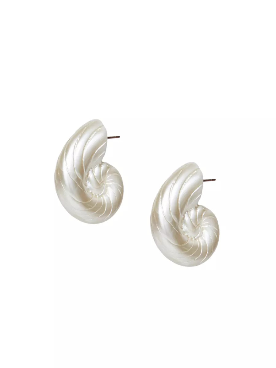 Nautilus 14K-Gold-Plated Stud Earrings | Saks Fifth Avenue
