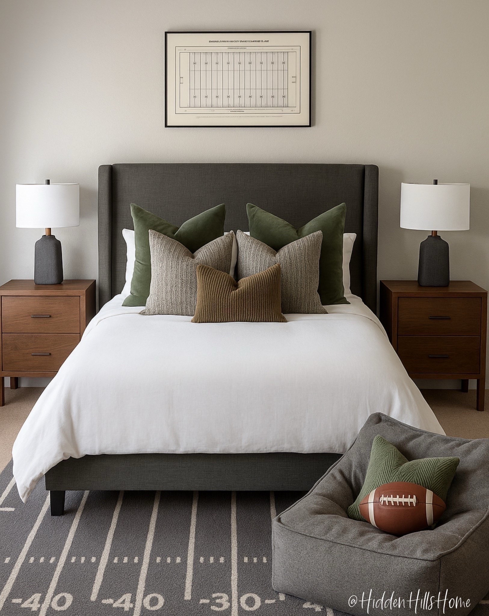 Boys football inspired bedroom mood board, football rug, teen boys bedroom design #boys

#LTKHome #LTKSaleAlert #LTKMens