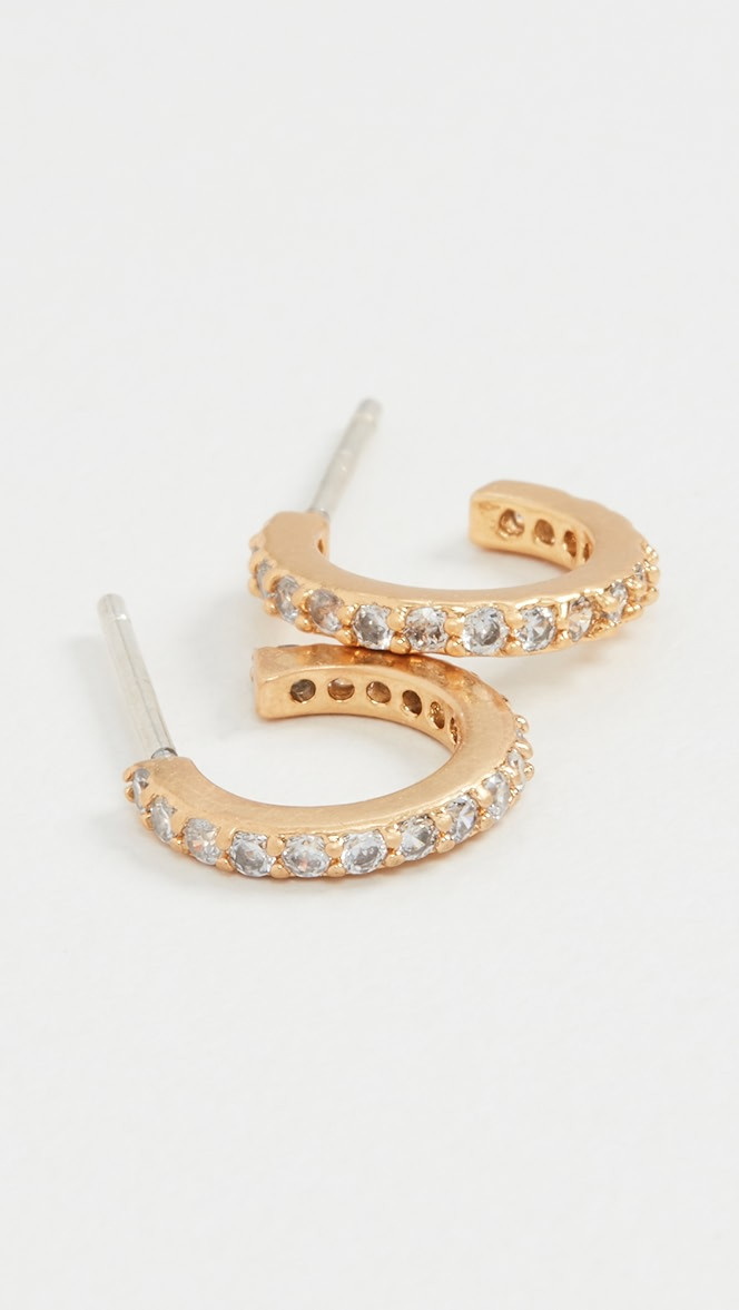 Sparkle Pavé Huggie Mini Hoop Earrings | Shopbop
