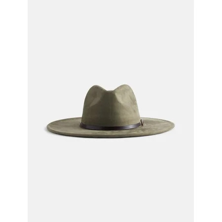 Scenario Women's Faux Suede Fedora with Mix Media Band, Olive | Walmart (US)