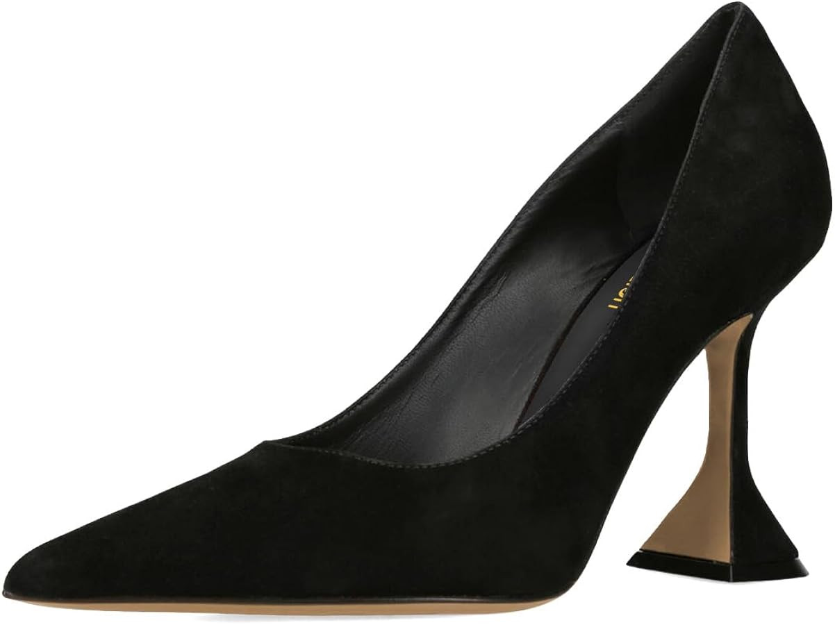 Pazzion Women Fashion Closed Pointed Toe Pumps High Heels Slip On Solid Color Shoes for Casual Wa... | Amazon (US)