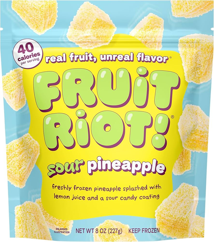 Fruit Riot Sour Candy Pineapple, Made with Real Fruit, 8oz, Gluten-Free | Amazon (US)