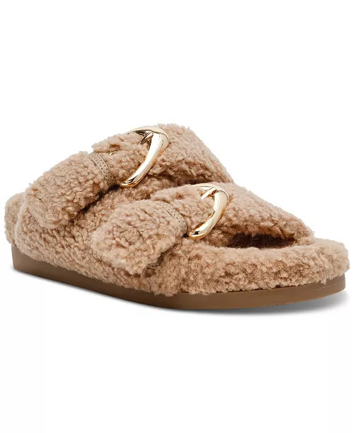 DV Dolce Vita Women's Aldoni Plush Double-Strap Slide Slippers - Macy's | Macy's
