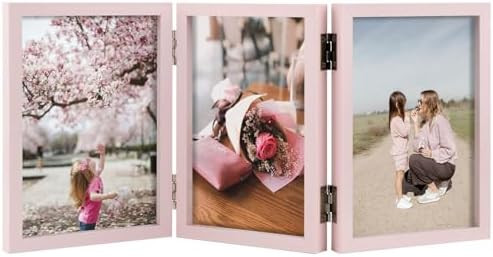 Space Art Deco Triple 4x6 Picture Frame, 3 4x6 Folding Photo Frame, Standing Vertically on Deskto... | Amazon (US)