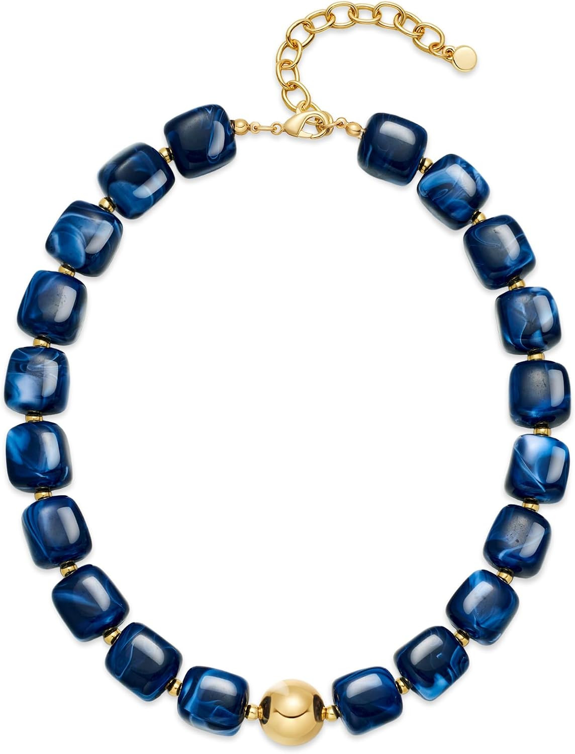 Colorful Chunky Beaded Necklace for Women Trendy Summer Jewelry | Amazon (US)