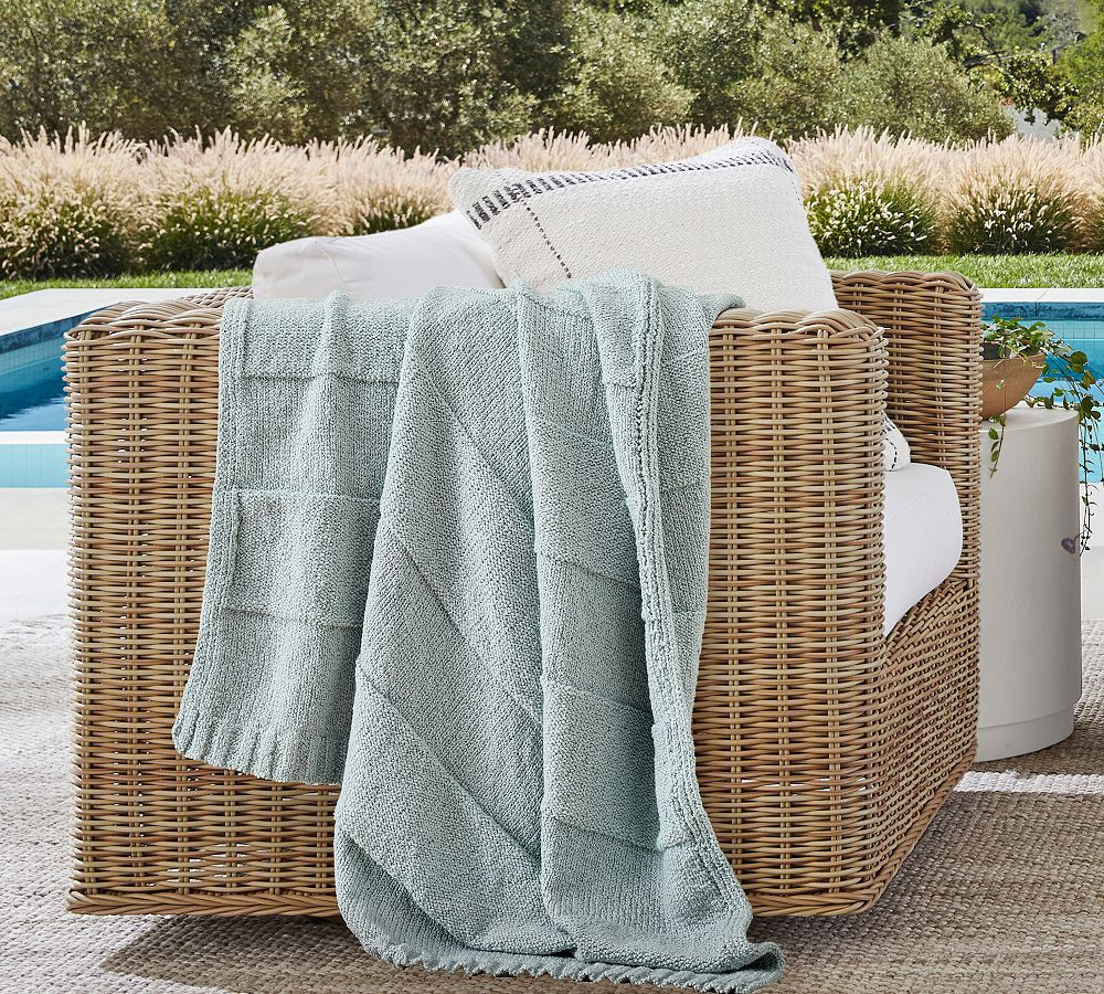 Arlington Knit Outdoor Throw | Pottery Barn (US)