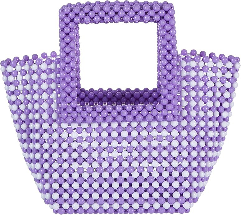 YUSHINY Women Macaron Colored Acrylic Beaded Tote Handmade Bags for Wedding Evening Party | Amazon (US)