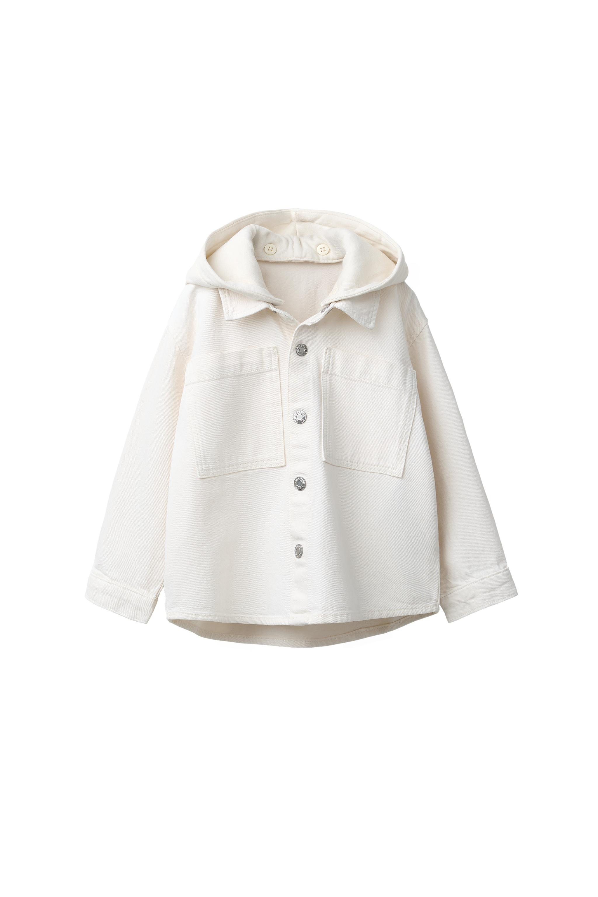 TWILL OVERSHIRT WITH REMOVABLE HOODIE | Zara US